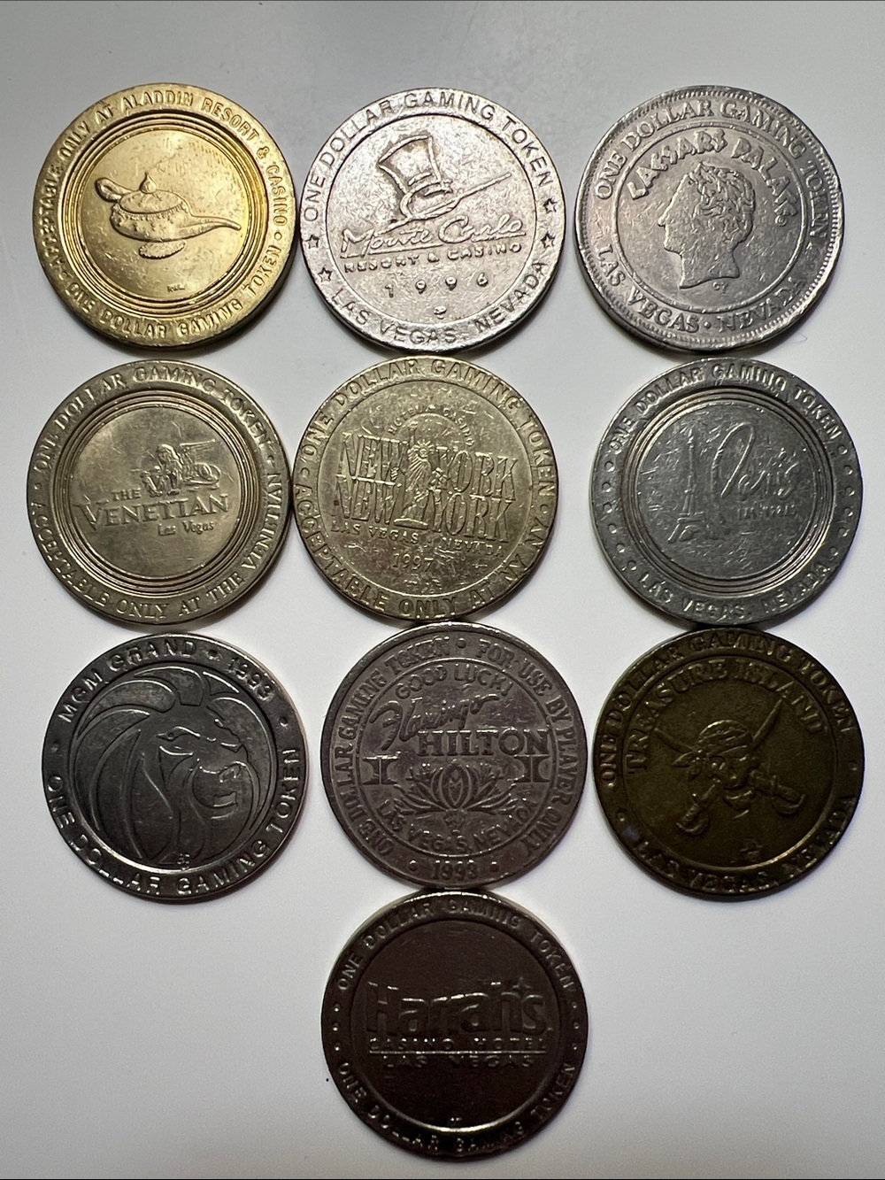 Casino Gaming Token Collection - Mixed Metal Tokens